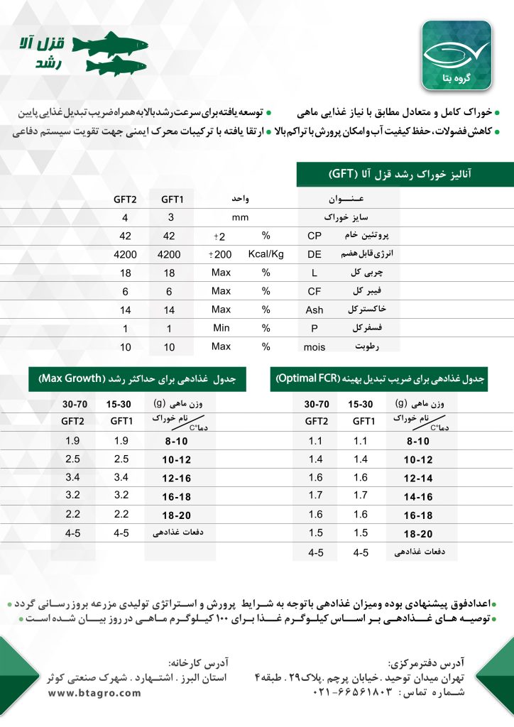 خوراک رشد قزل آلا