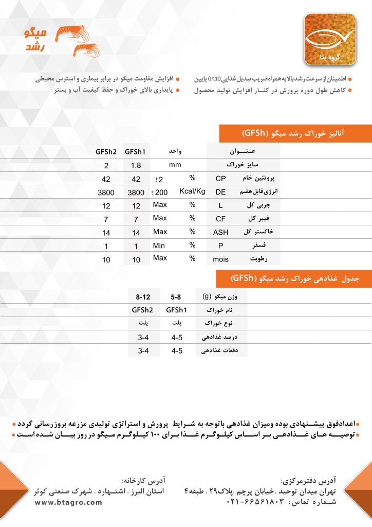 خوراک رشد میگو